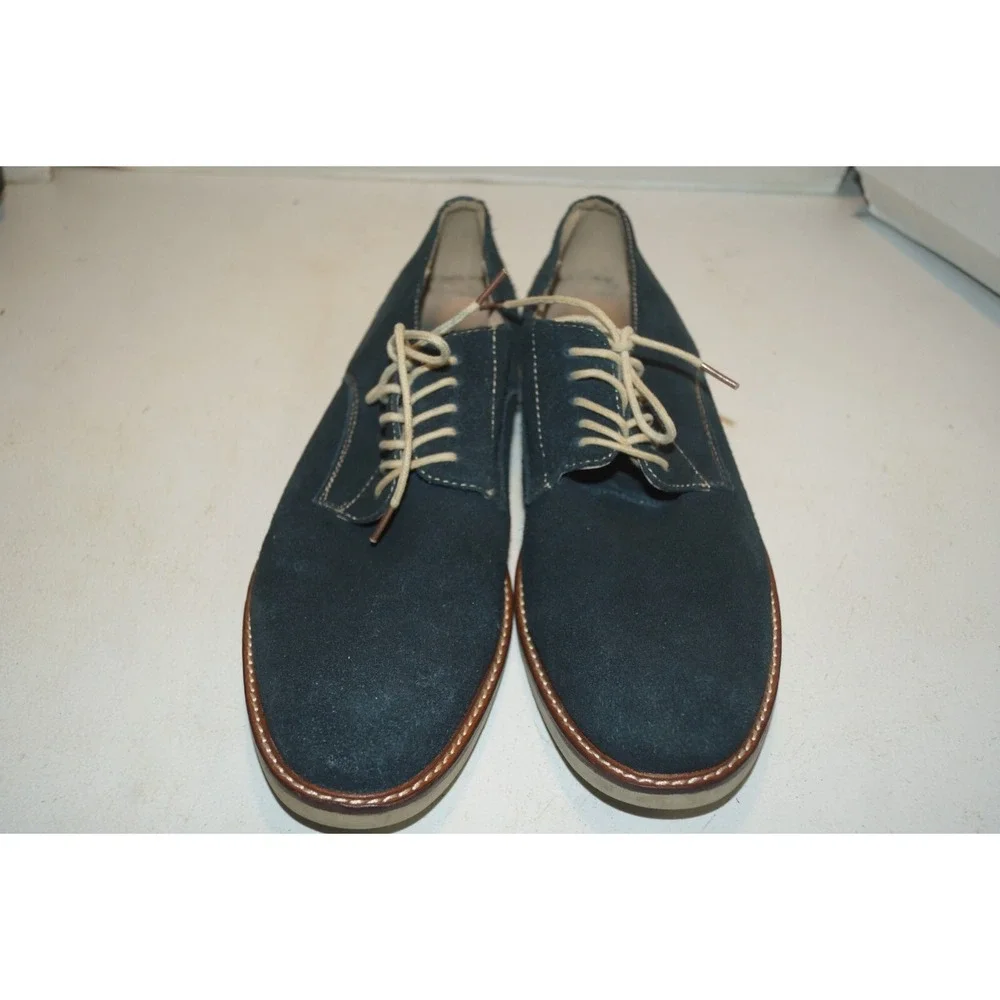 Aston Grey Dien Blue Suede Oxford Men's Shoes Size 10.5